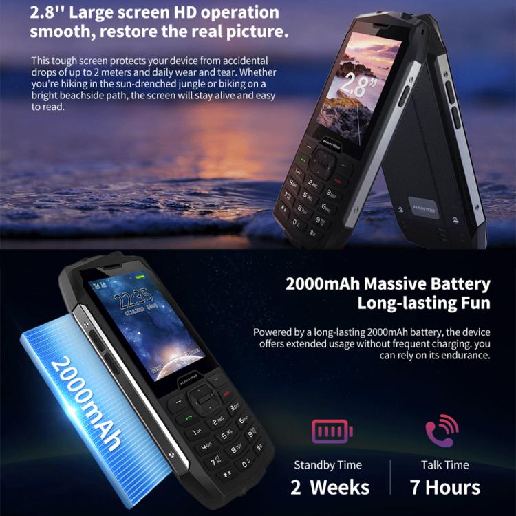 HAMTOD H3 Rugged Phone, 2.8 inch T107 ARM CortexTM A7 Quad-core 1.0GHz, Network: 4G, VoLTE, BT, SOS, EU Version HAMTOD H3 Rugged Phone, 2.8 inch T107 ARM CortexTM A7 Quad-core 1.0GHz, Network: 4G, VoLTE, BT, SOS, EU Version